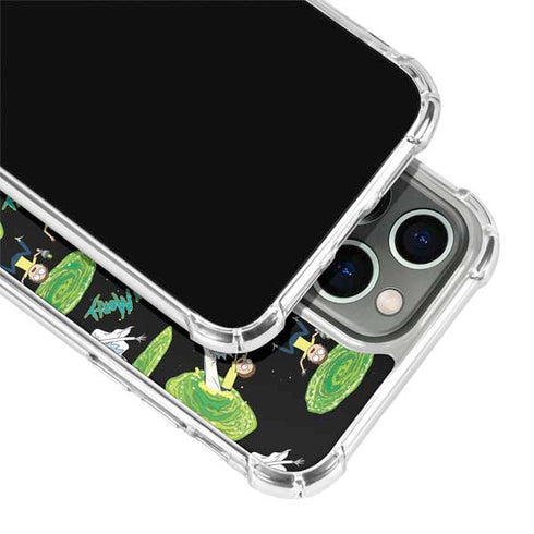 Adult Swim Rick and Morty Portal Pattern iPhone 14 Pro Clear Case